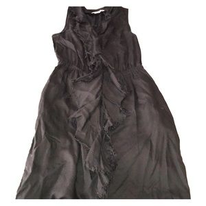 Black banana republic button down ruffle dress